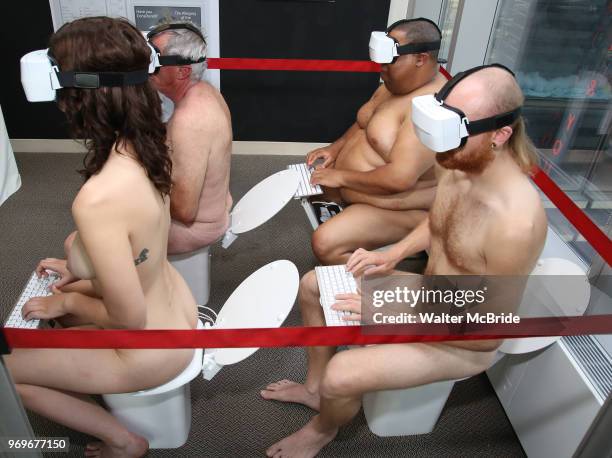 Toilet World Performance Artists during The Chashama Gala at 4 Times Square on June 7, 2018 in New York City.
