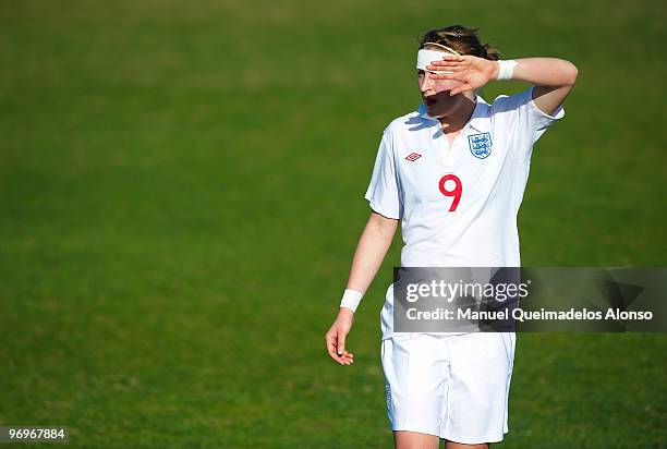 Ellen White of England looks on during the Women's international friendly match between Germany and England on February 22, 2010 in La Manga, Spain....