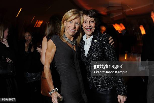 Author Lucy Danziger and Evelyn Lauder attend "The Nine Rooms of Happiness" book party at the Monkey Bar on February 22, 2010 in New York City.