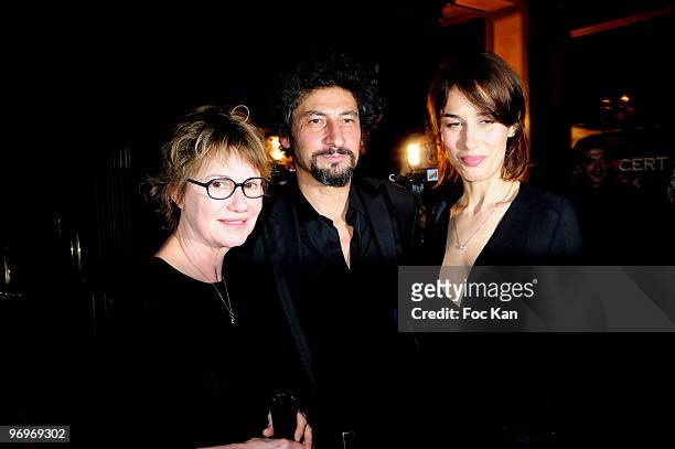 Actress Miou Miou , director Radu Mihaileanu and actress Dolores Chaplin attend "Le Concert" 2 millions Viewers Celebration Party at the Ritz Club on...