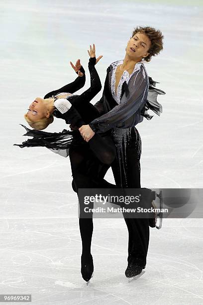 Ekaterina Bobrova and Dmitri Soloviev of Russia compete in the free dance portion of the Ice Dance competition on day 11 of the 2010 Vancouver Winter...