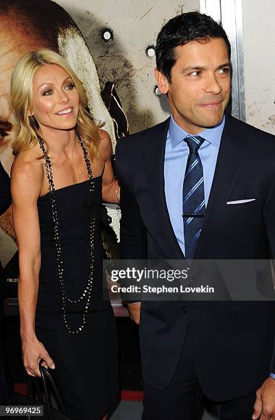 Personality Kelly Ripa and actor Marc Consuelos attend the premiere of "Cop Out" at AMC Loews Lincoln Square 13 on February 22, 2010 in New York City.