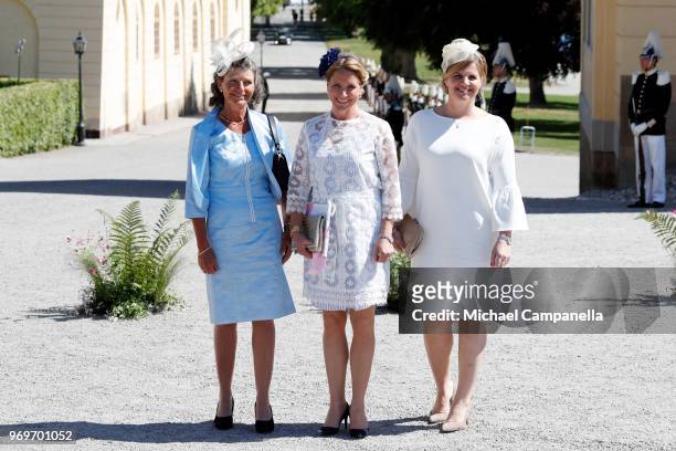 Guests attend the christening of Princess Adrienne of Sweden at Drottningholm Palace Chapel on June 8, 2018 in Stockholm, Sweden.