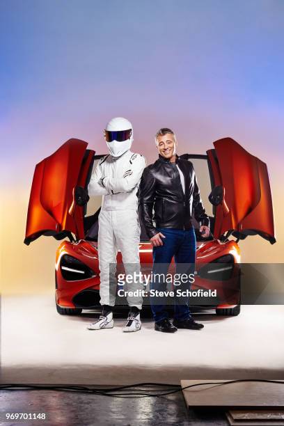Presenters of Top Gear The Stig and Matt LeBlanc are photographed on January 22, 2018 in London, England.