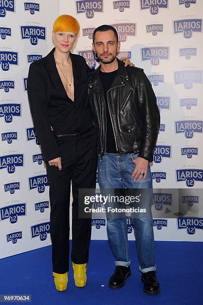 Bimba Bose and designer David Delfin attend the 'Calendario Larios' presentation, at San Bernardo, 1 hall on February 22, 2010 in Madrid, Spain.