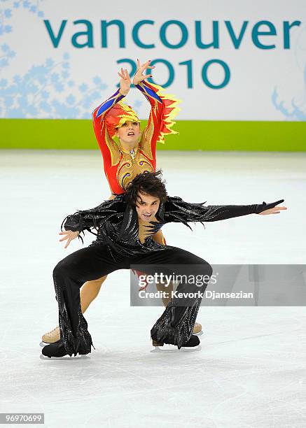 Jana Khokhlova and Sergei Novitski of Russia compete in the free dance portion of the Ice Dance competition on day 11 of the 2010 Vancouver Winter...