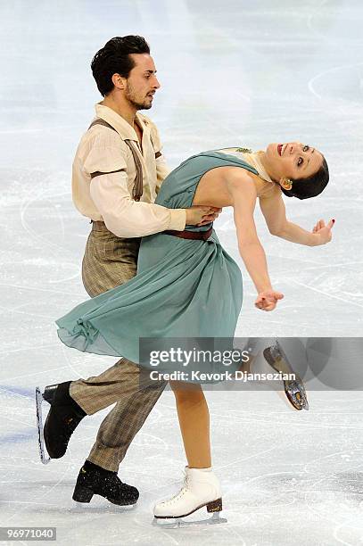 Federica Faiella and Massimo Scali of Italy compete in the free dance portion of the Ice Dance competition on day 11 of the 2010 Vancouver Winter...