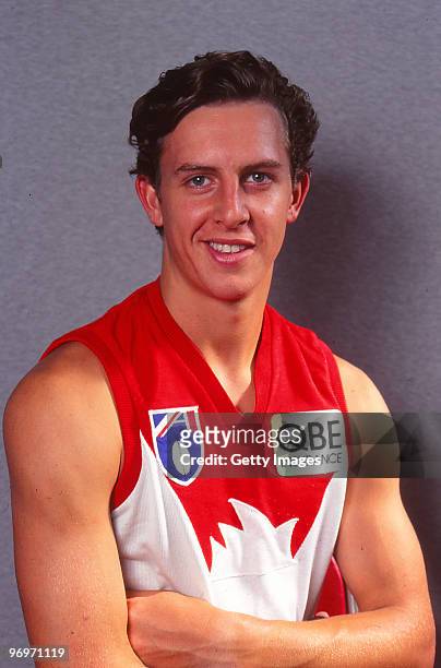 Leo Barry poses during the official Sydney Swans AFL headshots session in Melbourne, Australia.