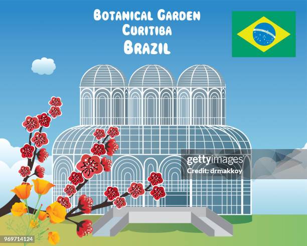 bildbanksillustrationer, clip art samt tecknat material och ikoner med botaniska trädgården - curitiba - curitiba