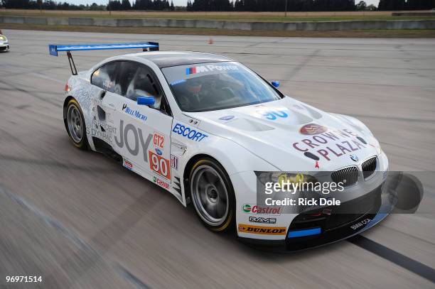 Dirk Muller of Germany drives the BMW Rahal Letterman Racing BMW M3 GT2 car, during the American Le Mans Series Winter Test at Sebring International...