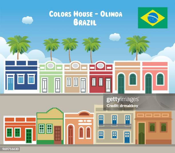 ilustrações, clipart, desenhos animados e ícones de casa de cores de olinda - antiguidade