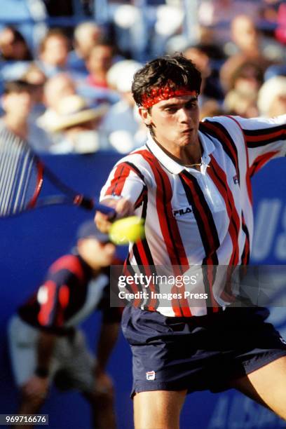 Jason Stoltenburg plays tennis during the 1995 US Open in New York City.