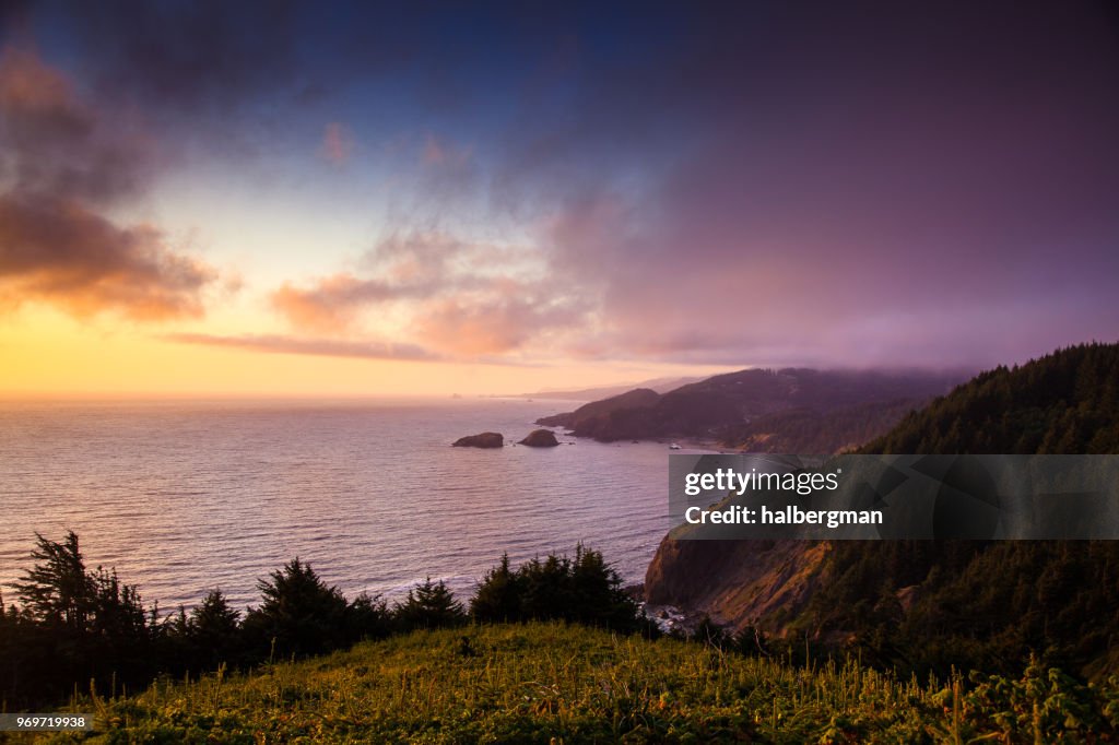 Misty Sunset on the Southern Oregon Coast