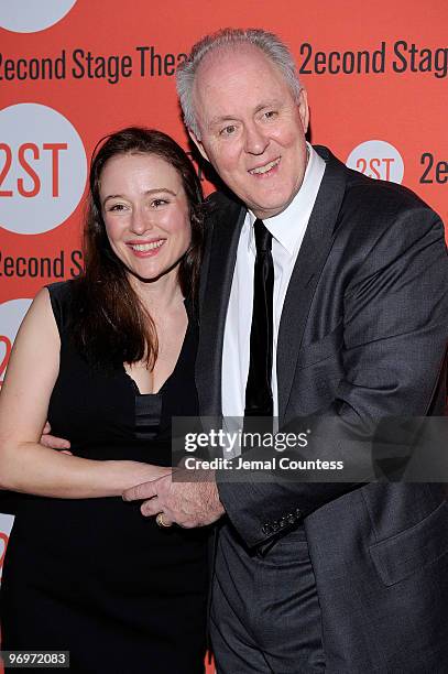 Actress Jennifer Ehle and actor John Lithgow attend the "Mr. & Mrs. Fitch" opening night party at HB Burger on February 22, 2010 in New York City.