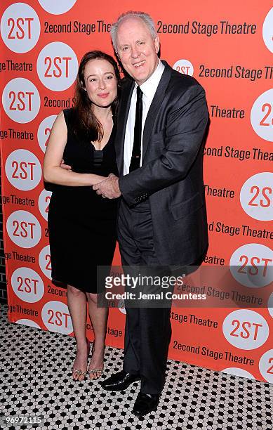 Actress Jennifer Ehle and actor John Lithgow attend the "Mr. & Mrs. Fitch" opening night party at HB Burger on February 22, 2010 in New York City.