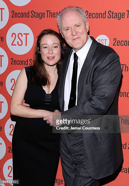 Actress Jennifer Ehle and actor John Lithgow attend the "Mr. & Mrs. Fitch" opening night party at HB Burger on February 22, 2010 in New York City.