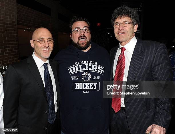 President of Warner Brothers Pictures Jeff Robinov, director Kevin Smith, and President and COO of Warner Brothers Entertainment Alan Horn attend the...