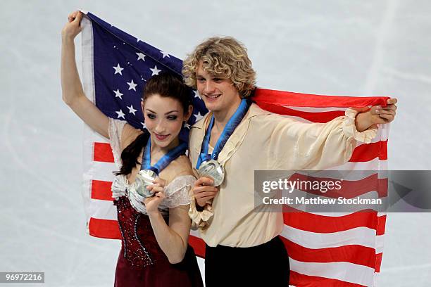 Meryl Davies and Charlie White of USA pose with their silver medals after the Ice Dance competition on day 11 of the 2010 Vancouver Winter Olympics...