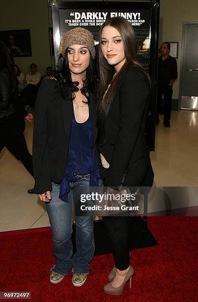 Actresses Diva Zappa and Kat Dennings arrive at the "Defendor" Los Angeles premiere at the Landmark Theater on February 22, 2010 in Los Angeles,...