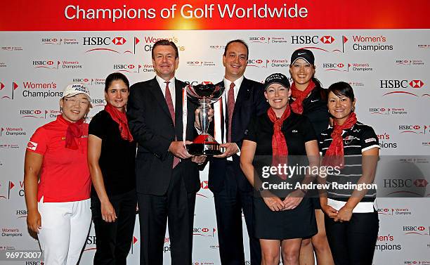 Jiyai Shin of South Korea, Lorena Ochoa of Mexico, Guy Harvey-Samuel , Giles Morgan , Christie Kerr of the USA, Michelle Wie of the USA and Ai...