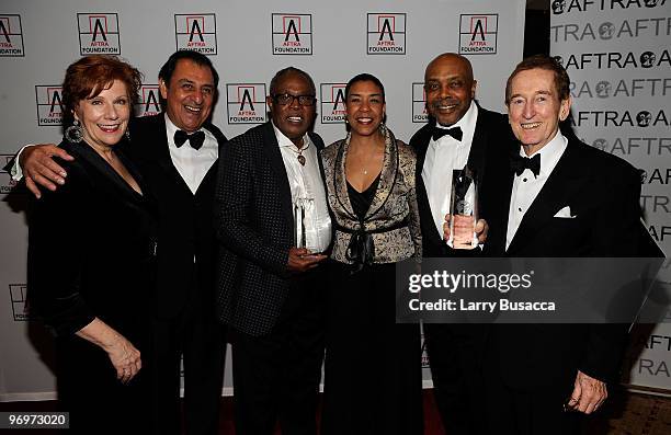 National President Roberta Reardon, Emilio Delgado of Sesame Street, musician Sam Moore, AFTRA National Executive Kim Roberts Hedgpeth, Roscoe Orman...