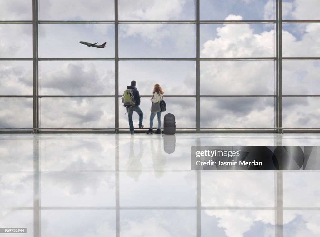 Couple on airport