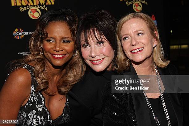 Actresses Tonya Pinkins, Michele Lee and Eve Plumb attend the Broadway Backwards 5 concert at the Vivian Beaumont Theatre at Lincoln Center on...