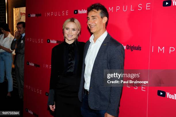 Maddie Hasson and Doug Liman attend YouTube With The Cinema Society Host A Screening Of "Impulse" at The Roxy Cinema on June 7, 2018 in New York City.