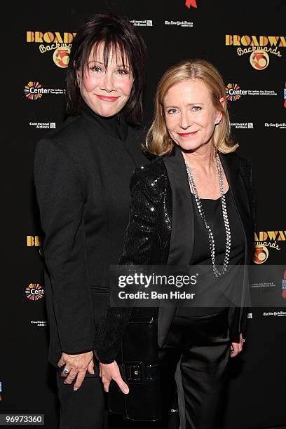 Actresses Michele Lee and Eve Plumb attend the Broadway Backwards 5 concert at the Vivian Beaumont Theatre at Lincoln Center on February 22, 2010 in...