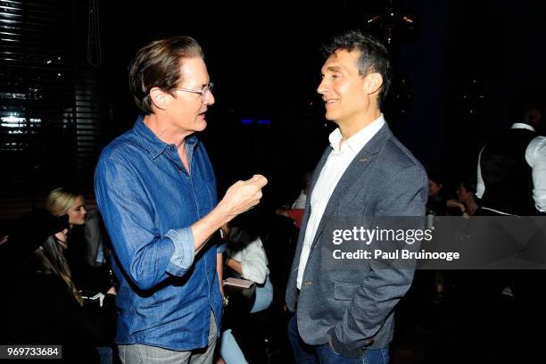 Kyle MacLachlan and Doug Liman attend YouTube With The Cinema Society Host The After Party For "Impulse" at Oyster Bar at The Roxy Cinema on June 7,...