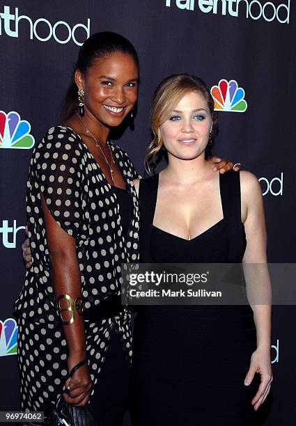 Actresses Joy Bryant and Erika Christensen attend the Los Angeles premiere of "Parenthood" at the Directors Guild Theatre on February 22, 2010 in...