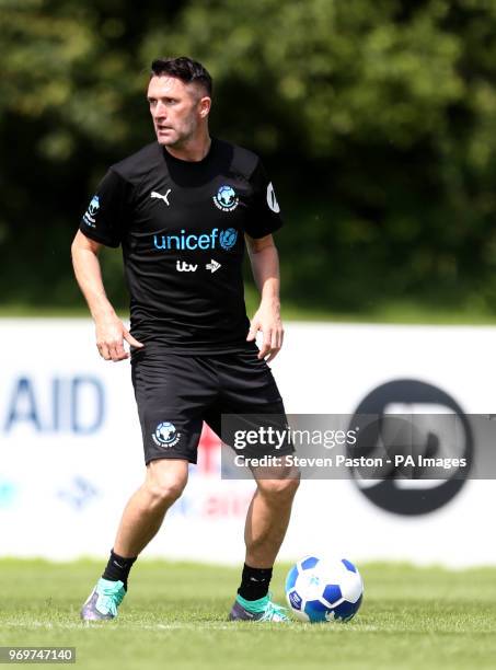 Robbie Keane during the training session during the Soccer Aid for UNICEF training session at Motspur Park, London.