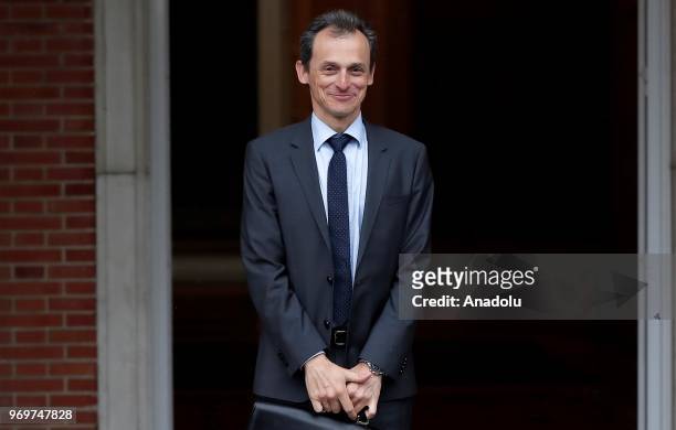 New Spanish Science, Innovation and Universities Minister, Pedro Duque is seen upon his arrival at La Moncloa Palace to attend the first cabinet...