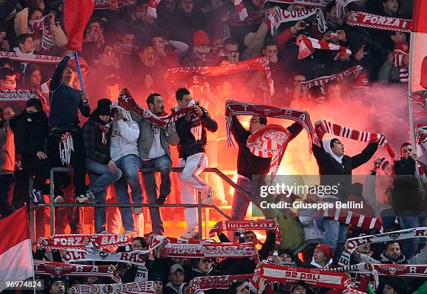 The fans of Bari during the Serie A match between AS Bari and AC Milan at Stadio San Nicola on February 21, 2010 in Bari, Italy.