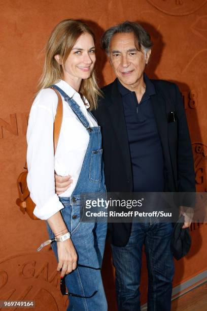 Actor Richard Berry and his wife Pascale Louange attend the 2018 French Open - Day Thirteen at Roland Garros on June 8, 2018 in Paris, France.