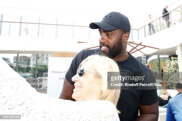 Judoka Teddy Riner attends the 2018 French Open - Day Thirteen at Roland Garros on June 8, 2018 in Paris, France.