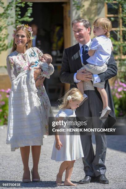 Princess Madeleine of Sweden, princess Adrienne of Sweden, princess Leonore of Sweden, Mr Christopher O'Neill and prince Nicolas of Sweden are...