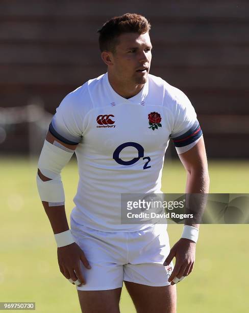 Henry Slade, looks on during the England training session held at St. Stithians College on June 8, 2018 in Sandton, South Africa.