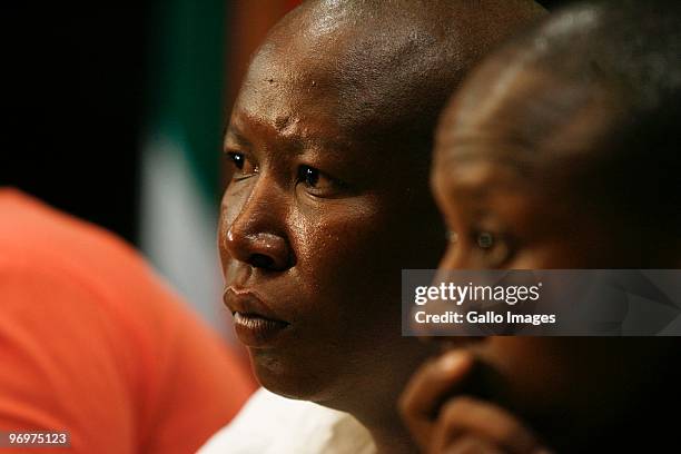 Youth League president Julius Malema responds to media reports regarding his business interests and lavish lifestyle during a news conference at...