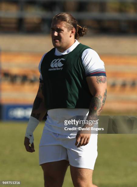 Harry Williams looks on during the England training session held at St. Stithians College on June 8, 2018 in Sandton, South Africa.