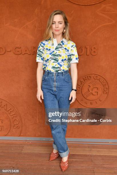 Actress Melissa George attends the 2018 French Open - Day Thirteen at Roland Garros on June 8, 2018 in Paris, France.