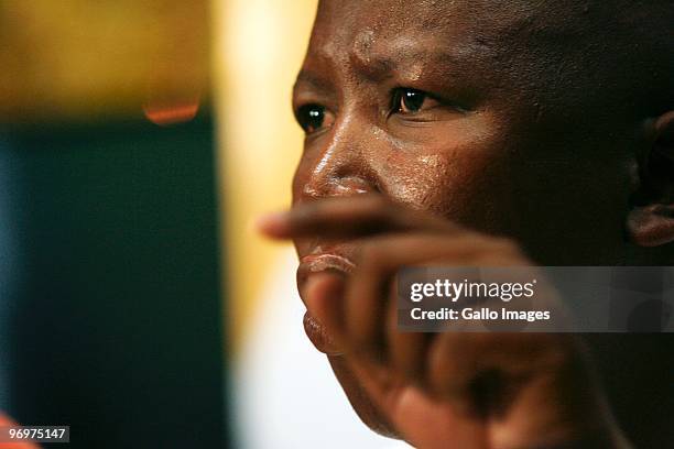 Youth League president Julius Malema responds to media reports regarding his business interests and lavish lifestyle during a news conference at...