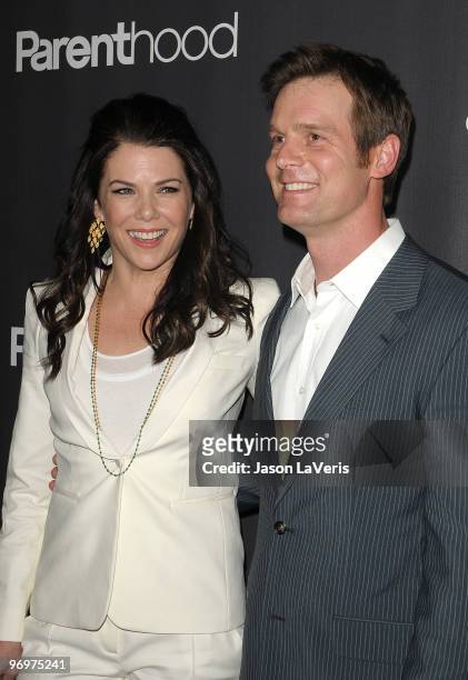Actress Lauren Graham and actor Peter Krause attend the premiere screening of NBC Universal's "Parenthood" at the Directors Guild Theatre on February...