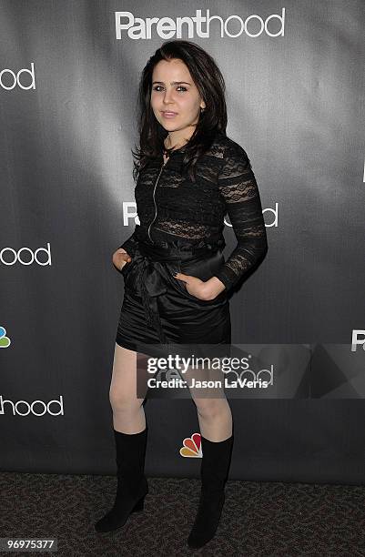 Actress Mae Whitman attends the premiere screening of NBC Universal's "Parenthood" at the Directors Guild Theatre on February 22, 2010 in West...