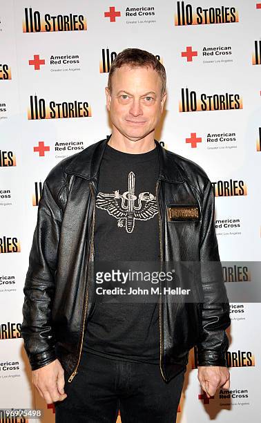Actor Gary Sinise attends the benefit reading of "110 Stories" by Sarah Tuft at the Geffen Playhouse on February 22, 2010 in Westwood, California.