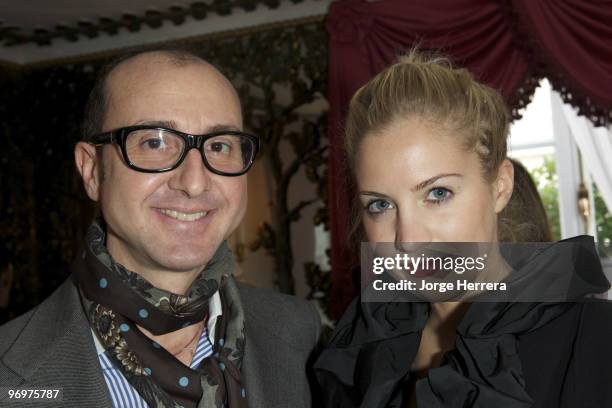 Gianluca Longo and Marissa Montgomery during the Dorchester Collection Fashion Prize Launch at the Dorchester Hotel on February 19, 2010 in London...