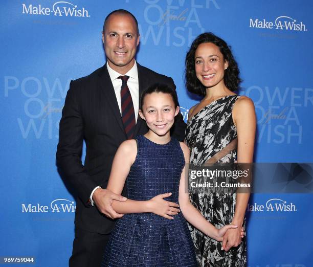 Nigel Barker, Jasmine Ines Barker and Cristen Barker attend the 35th Anniversary Make-A-Wish Metro New York Gala at Cipriani Wall Street on June 7,...