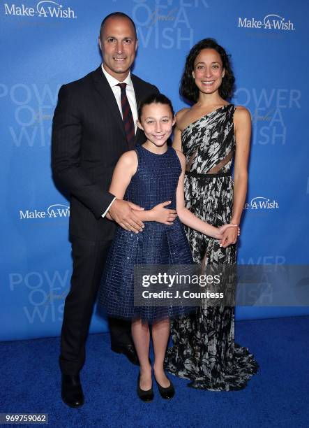 Nigel Barker, Jasmine Ines Barker and Cristen Barker attend the 35th Anniversary Make-A-Wish Metro New York Gala at Cipriani Wall Street on June 7,...