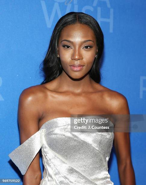 Model Afiya Bennett attends the 35th Anniversary Make-A-Wish Metro New York Gala at Cipriani Wall Street on June 7, 2018 in New York City.