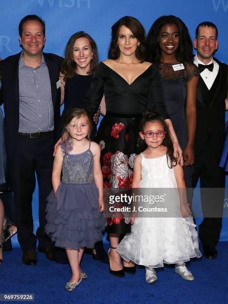 Actress/comedian Tina Fey poses with children and young adult participants from the Make-A-Wish Foundation at the 35th Anniversary Make-A-Wish Metro...